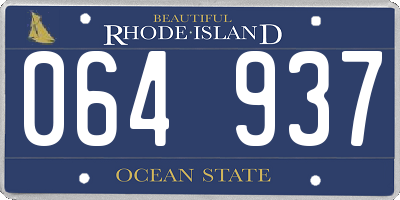RI license plate 064937