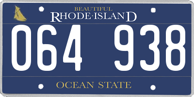 RI license plate 064938