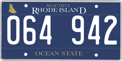 RI license plate 064942