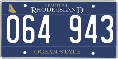 RI license plate 064943