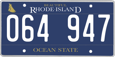 RI license plate 064947