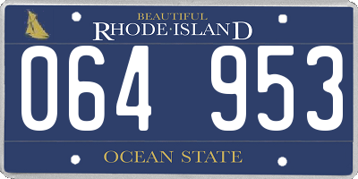 RI license plate 064953