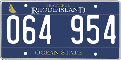 RI license plate 064954