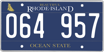 RI license plate 064957