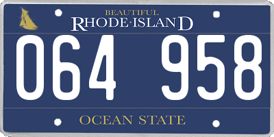 RI license plate 064958