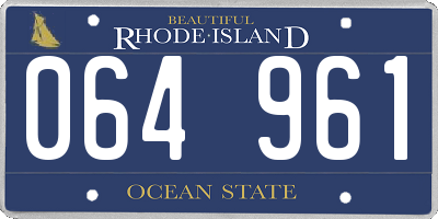 RI license plate 064961