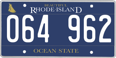 RI license plate 064962