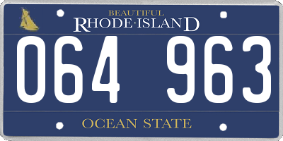 RI license plate 064963