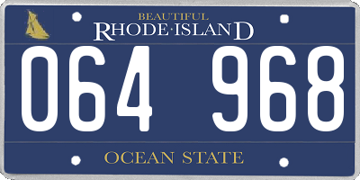 RI license plate 064968