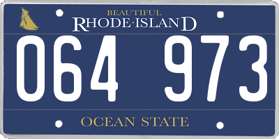 RI license plate 064973