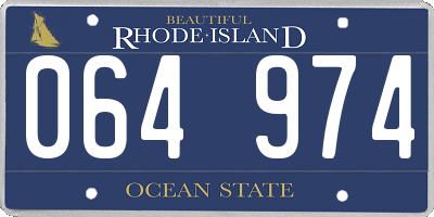 RI license plate 064974