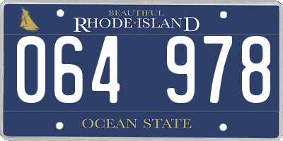 RI license plate 064978