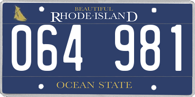 RI license plate 064981