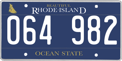 RI license plate 064982