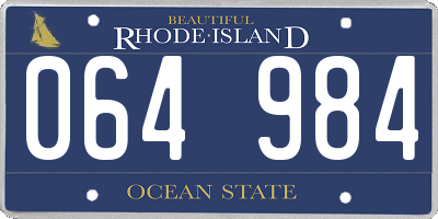 RI license plate 064984