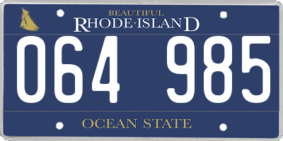 RI license plate 064985