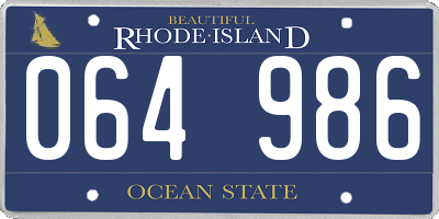RI license plate 064986