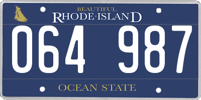 RI license plate 064987