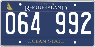 RI license plate 064992