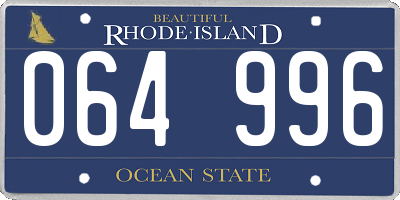 RI license plate 064996