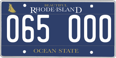 RI license plate 065000