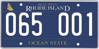 RI license plate 065001