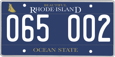 RI license plate 065002