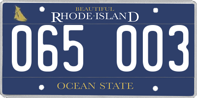 RI license plate 065003