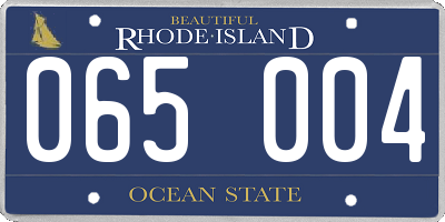 RI license plate 065004