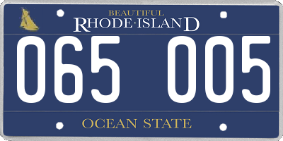 RI license plate 065005