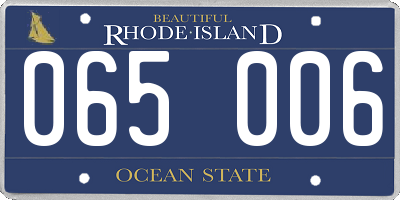 RI license plate 065006