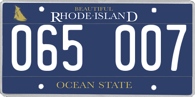 RI license plate 065007