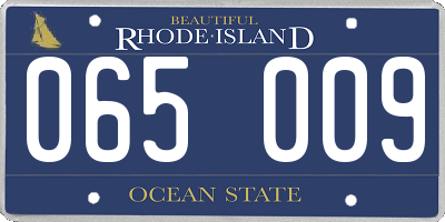 RI license plate 065009