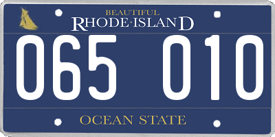 RI license plate 065010