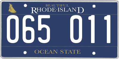 RI license plate 065011