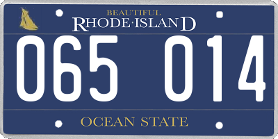 RI license plate 065014