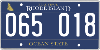 RI license plate 065018