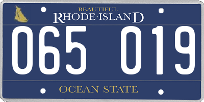 RI license plate 065019