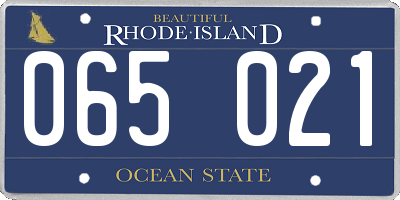 RI license plate 065021