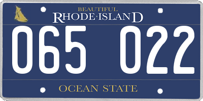 RI license plate 065022