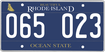 RI license plate 065023