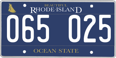 RI license plate 065025