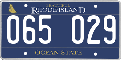 RI license plate 065029
