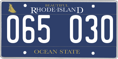 RI license plate 065030
