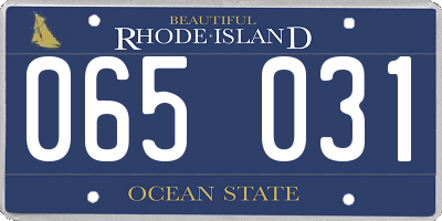 RI license plate 065031