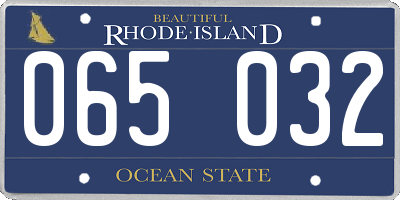RI license plate 065032