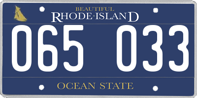 RI license plate 065033
