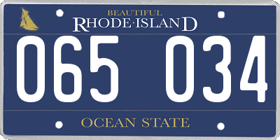 RI license plate 065034