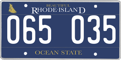RI license plate 065035