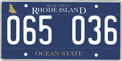 RI license plate 065036
